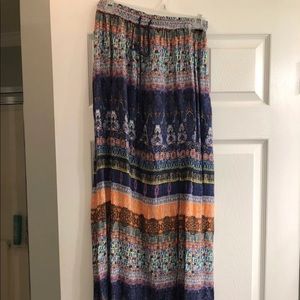 Colorful flowy maxi skirt